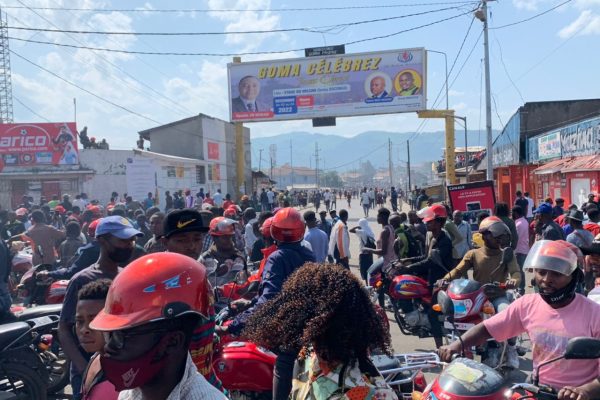 Tension à la petite barrière de Goma, Photo crédit